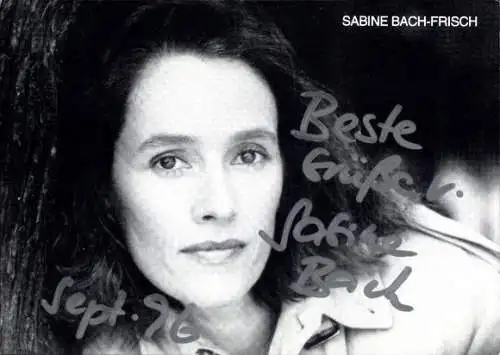 Ak Schauspielerin Sabine Bach-Frisch, Portrait, Autogramm