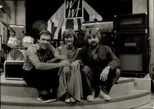 Ak Schauspielerin Marijke Amado, Frank Laufenberg und Jürgen von der Lippe, Portrait, Autogramm