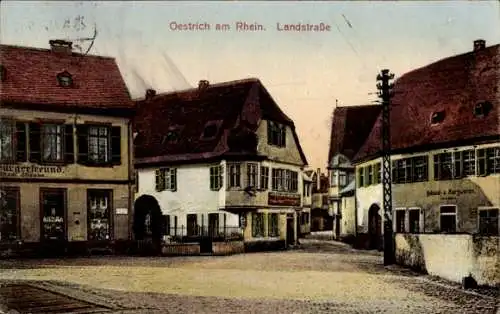 Ak Oestrich Winkel am Rhein Rheingau, Landstraße