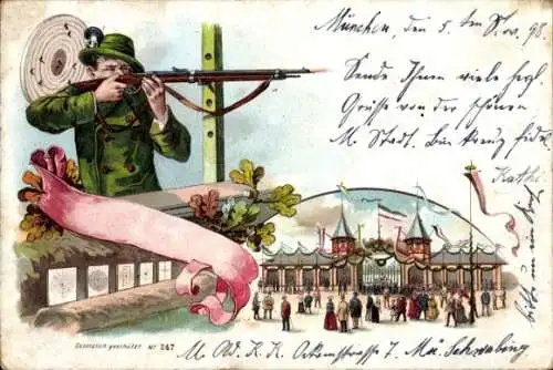 Litho München, Schützenfest, Schütze, Schützengilde