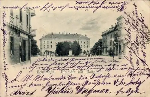 Ak Reutlingen in Württemberg, Listplatz, Bahnhof