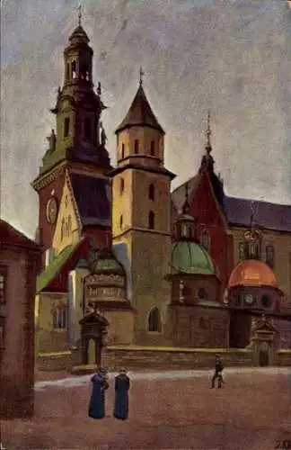 Künstler Ak Naklad, Kraków Krakau Polen, Kathedrale am Wawel