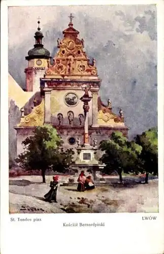 Künstler Ak Tondos, S., Lwów Lemberg Ukraine, Bernardiner Kirche