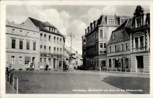 Ak Perleberg in der Prignitz, Schuhmarkt, Bäckerstraße