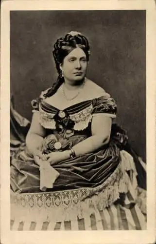 Ak Königin Isabella II von Spanien, Portrait