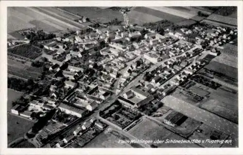 Ak Kleinmühlingen in Sachsen Anhalt, Fliegeraufnahme