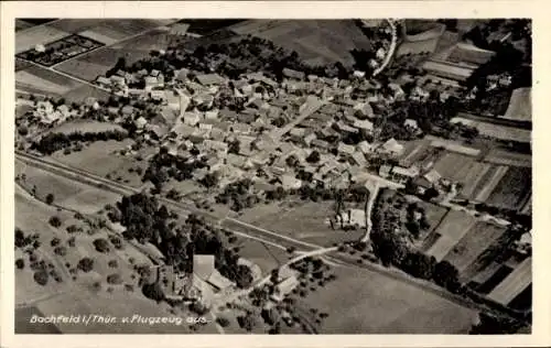 Ak Bachfeld Schalkau in Thüringen, Fliegeraufnahme