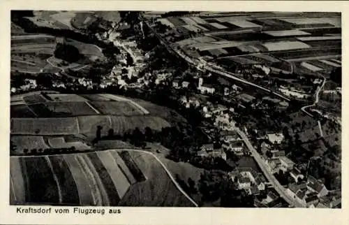 Ak Kraftsdorf in Thüringen, Fliegeraufnahme