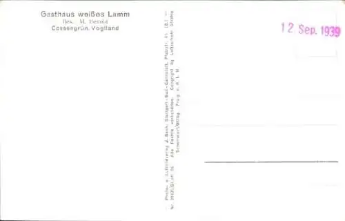 Ak Cossengrün Greiz in Thüringen, Fliegeraufnahme