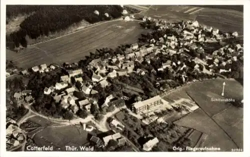 Ak Catterfeld Leinatal in Thüringen, Fliegeraufnahme, Schillers Höhe, Schillershöhe