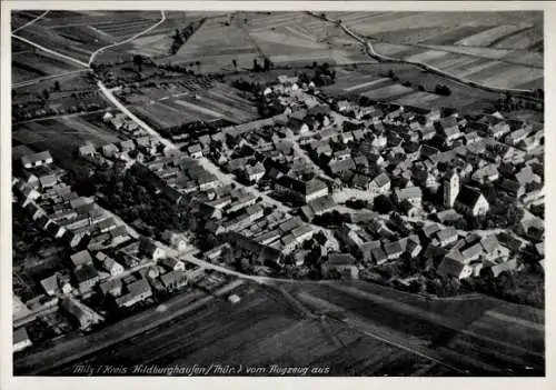 Ak Milz Römhild in Thüringen, Fliegeraufnahme