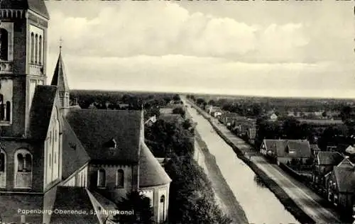 Ak Obenende Papenburg im Emsland, Splittingkanal