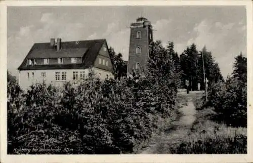 Ak Stützengrün im Erzgebirge Sachsen, Kuhberg, Berggasthaus, Turm