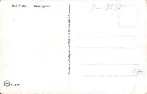 Ak Bad Elster im Vogtland, Rosengarten