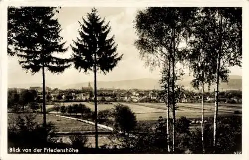 Ak Saalfeld an der Saale Thüringen, Panorama, Blick von der Friedenshöhe