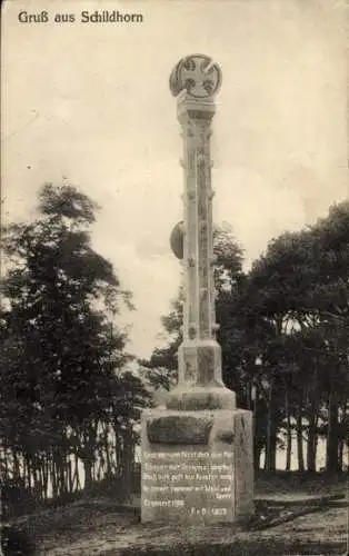 Ak Berlin Wilmersdorf Grunewald Schildhorn, Denkmal