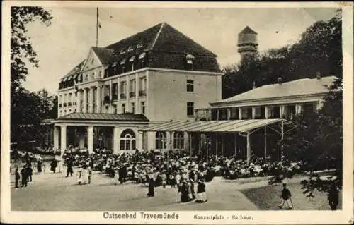Ak Ostseebad Travemünde Lübeck, Konzertplatz, Kurhaus, Wasserturm