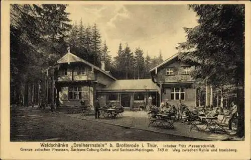 Ak Brotterode in Thüringen, Waldschänke Dreiherrnstein