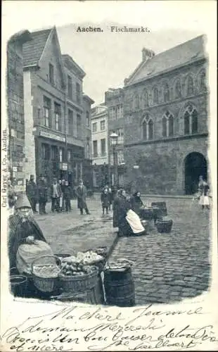 Ak Aachen in Nordrhein Westfalen, Fischmarkt, Schenkwirtschaft