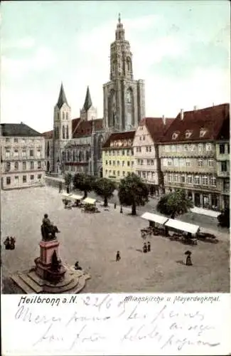 Ak Heilbronn in Baden Württemberg, Kilianskirche und Mayerdenkmal