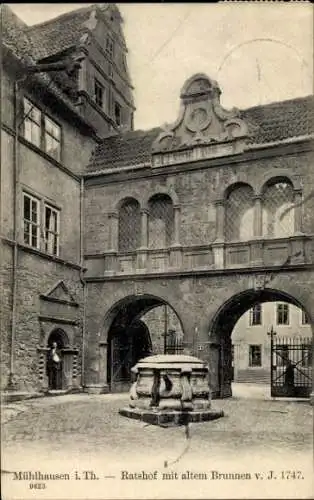 Ak Mühlhausen in Thüringen, Ratshof, alter Brunnen