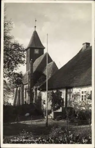 Ak Middelhagen Mönchgut auf Rügen, Kirche, Garten