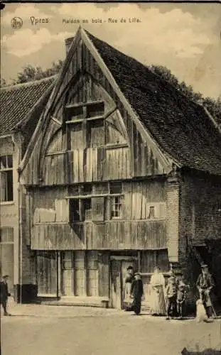 Ak Ypern Westflandern, Holzhaus, Rue de Lille