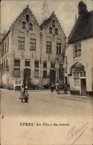 Ak Ypern Ypern Westflandern, Museumsplatz