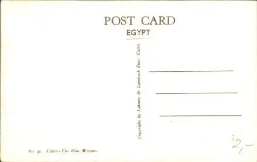Ak Kairo Kairo Ägypten, Blaue Moschee