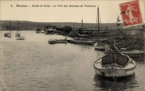 Ak Meulan en Yvelines, Seine Ufer, Port des Bateaux de Plaisance