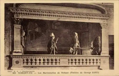 Ak Nohant Vic Indre, Marionnettes de Nohant, Theatre de George Sand