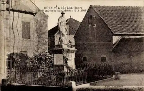 Ak Sainte Severe Indre, 1e Monument aux Morts