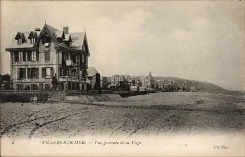 Ak Villers sur Mer Calvados, Gesamtansicht Strand