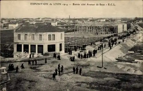 Ak Lyon Rhône, Exposition Coloniale 1914, Entree cote Avenue de Saxe