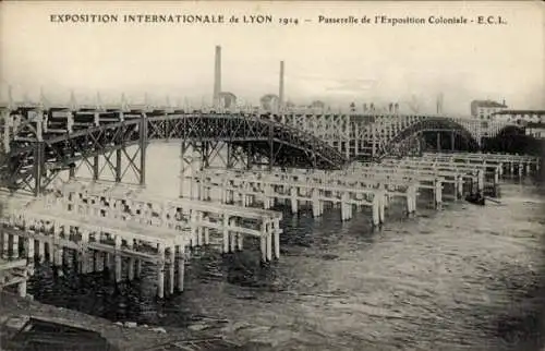 Ak Lyon Rhône, Kolonialausstellung 1914, Ausstellungsportal