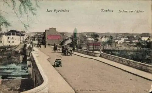 Ak Tarbes Hautes Pyrénées, Pont sur l'Adour