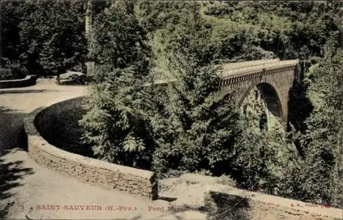 Ak Luz Saint Sauveur Hautes Pyrénées, Pont Napoleon