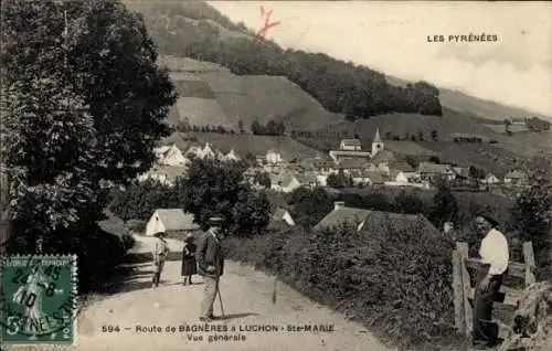 Ak Bagneres de Luchon Haute Garonne, Vue generale