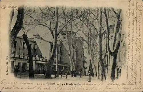 Ak Céret Pyrénées Orientales, Les Boulevards