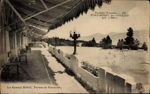 Ak Font Romeu Odeillo Via Pyrénées Orientales, Grand Hotel, Terrasse