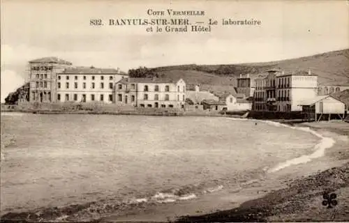 Ak Banyuls sur Mer Pyrénées-Orientales, Laboratoire, Grand Hotel