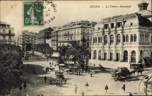 Ak Algier Alger Algerien, das städtische Theater