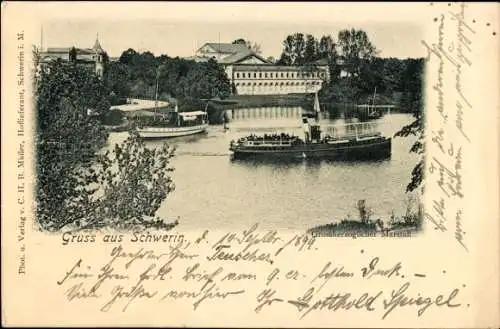 Ak Schwerin in Mecklenburg, Großherzoglicher Marstall, Boot