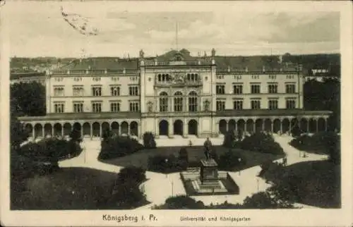 Ak Kaliningrad Königsberg Ostpreußen, Universität und Königsgarten