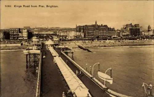 Ak Brighton East Sussex England, Kings Road vom Pier