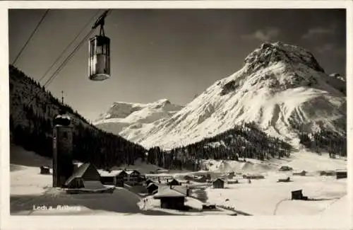 Ak Lech am Arlberg Vorarlberg, Seilbahn, Kirche, Winter