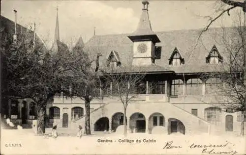 Ak Genf Genf Schweiz, College de Calvin