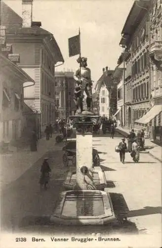 Ak Bern Stadt Schweiz, Venner Bruggler-Brunnen