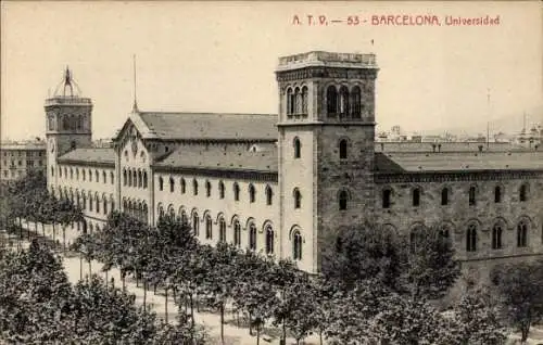 Ak Barcelona Katalonien Spanien, Universität