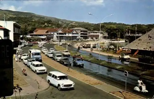 Ak Papeete Tahiti Ozeanien, Teilansicht, Straßenpartie